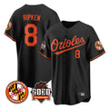 Pouc B.Orioles #8 Cal Ripken Player Black 30th Anniversary of 2131 Home Game Stitched Jerseys