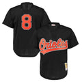 Pouc B.Orioles #8 Cal Ripken Player Black Mitchell & Ness 1997 Cooperstown Mesh Game Stitched Jerseys