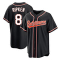 Pouc B.Orioles #8 Cal Ripken Player Black Out Home Game Stitched Jerseys