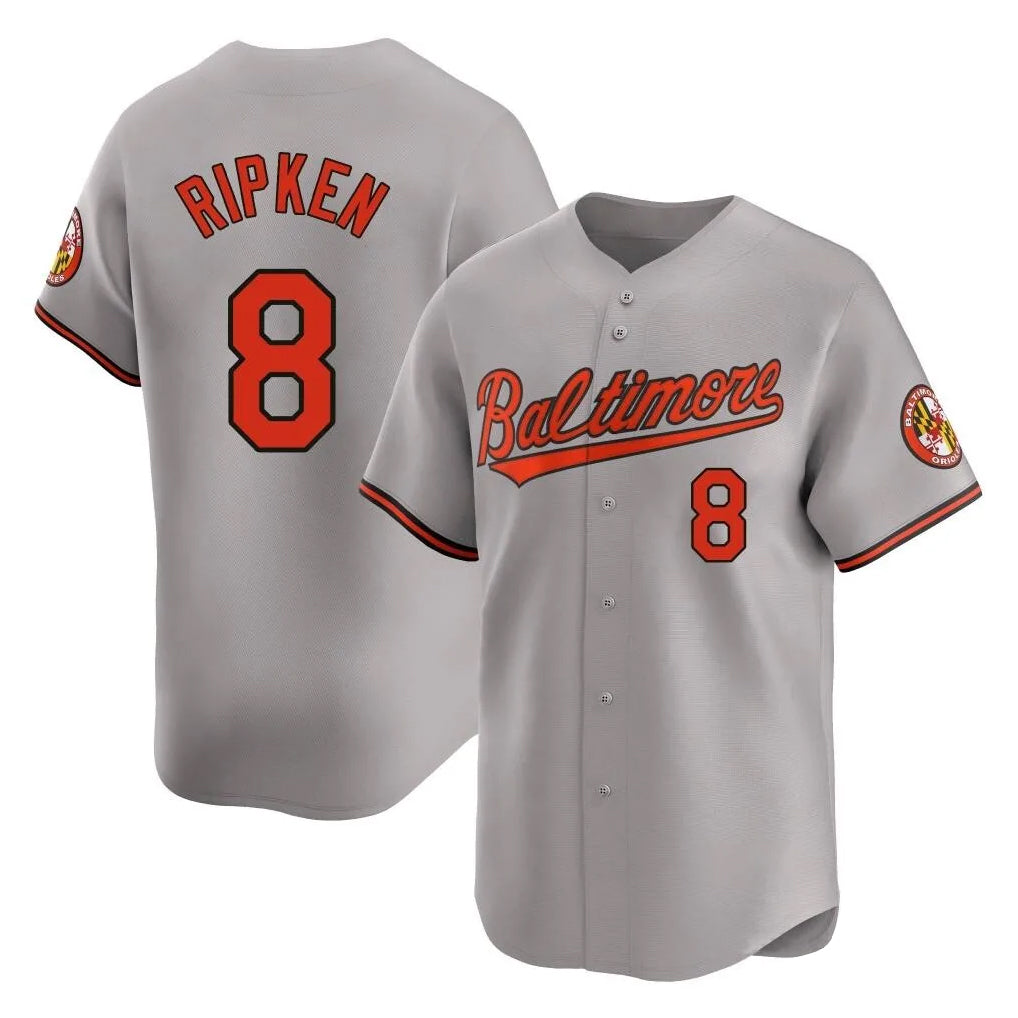 Pouc B.Orioles #8 Cal Ripken Player Gray Limited Home Game Stitched Jerseys