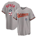 Pouc B.Orioles #8 Cal Ripken Player Gray USA 250 Fourth of July Home Game Stitched Jerseys