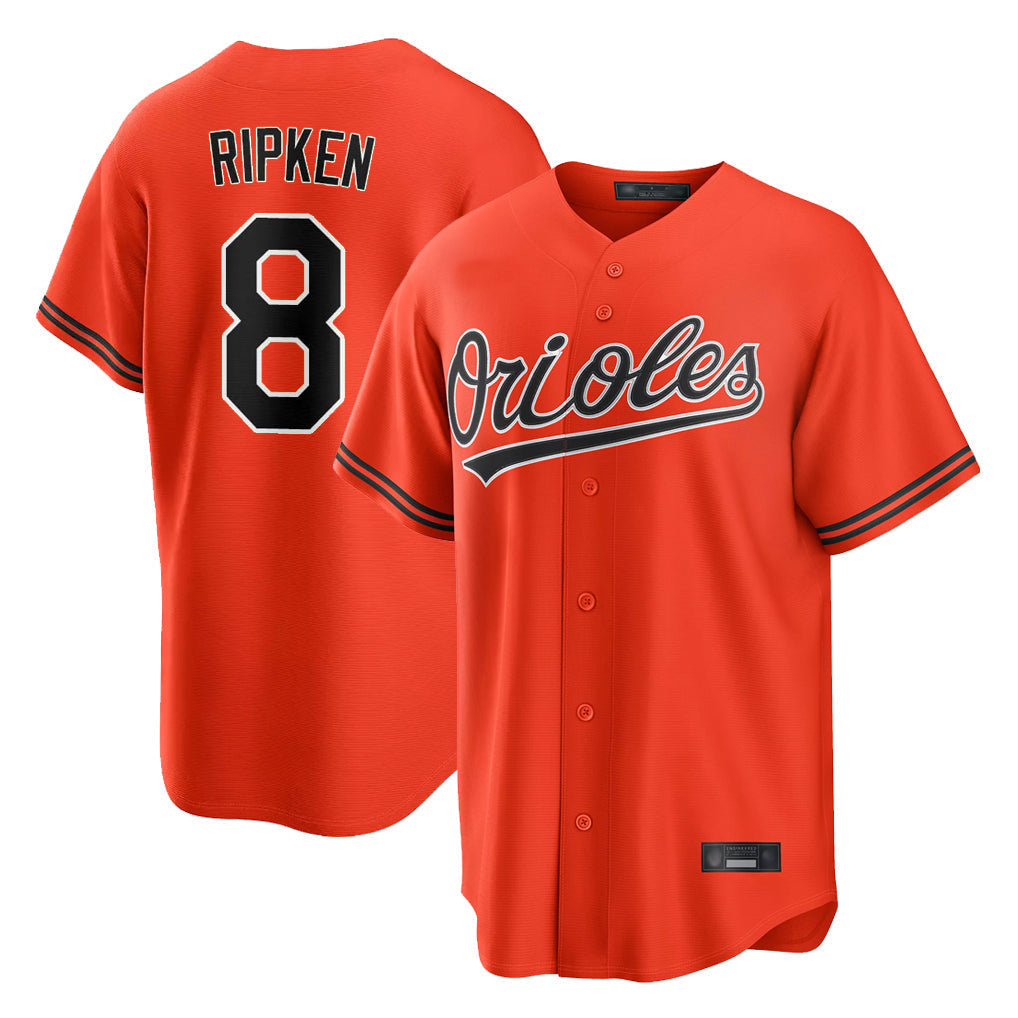 Pouc B.Orioles #8 Cal Ripken Player Orange Home Game Stitched Jerseys