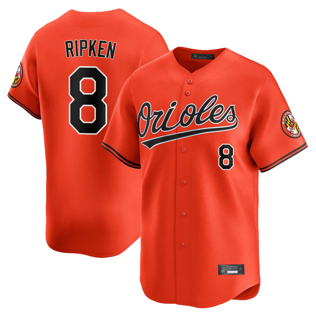 Pouc B.Orioles #8 Cal Ripken Player Orange Limited Home Game Stitched Jerseys