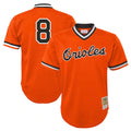 Pouc B.Orioles #8 Cal Ripken Player Orange Mitchell & Ness Cooperstown Collection Mesh T-shirt Game Stitched Jerseys