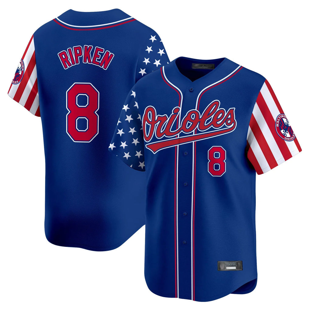 Pouc B.Orioles #8 Cal Ripken Player Royal Independence Day Vapor Premier Limited Home Game Stitched Jerseys