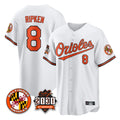 Pouc B.Orioles #8 Cal Ripken Player White 30th Anniversary of 2131 Home Game Stitched Jerseys