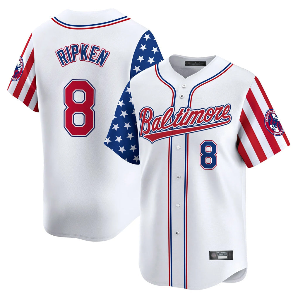 Pouc B.Orioles #8 Cal Ripken Player White Independence Day Vapor Premier Limited Home Game Stitched Jerseys