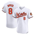 Pouc B.Orioles #8 Cal Ripken Player White Limited Elite Home Game Stitched Jerseys
