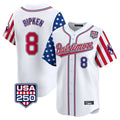 Pouc B.Orioles #8 Cal Ripken Player White USA 250 Independence Day Vapor Premier Limited Home Game Stitched Jerseys