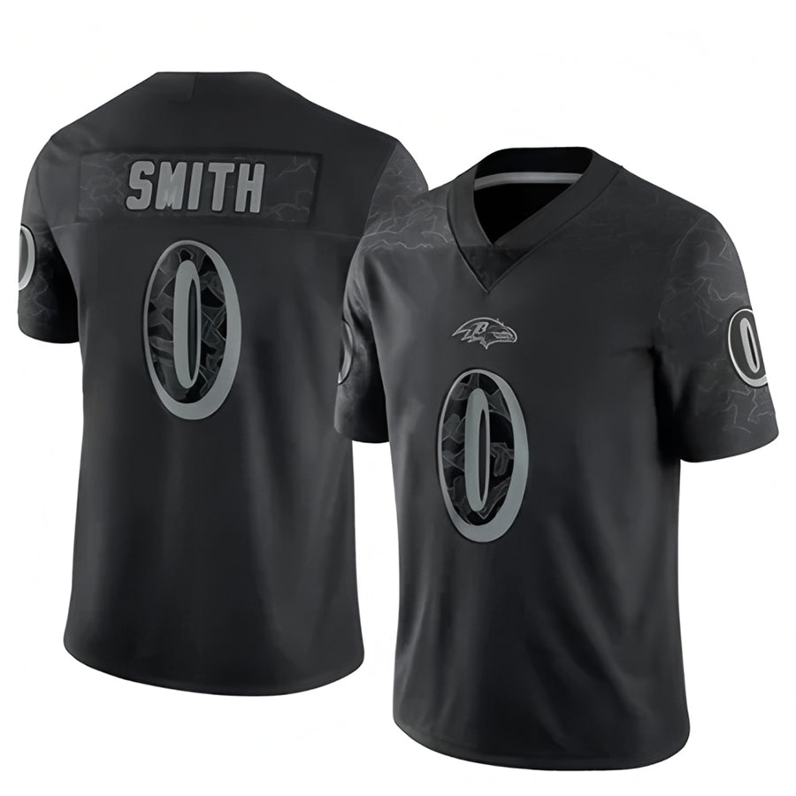 Pouc B.Ravens #0 Roquan Smith Player Black REFLECTIVE Limited Stitched Jerseys