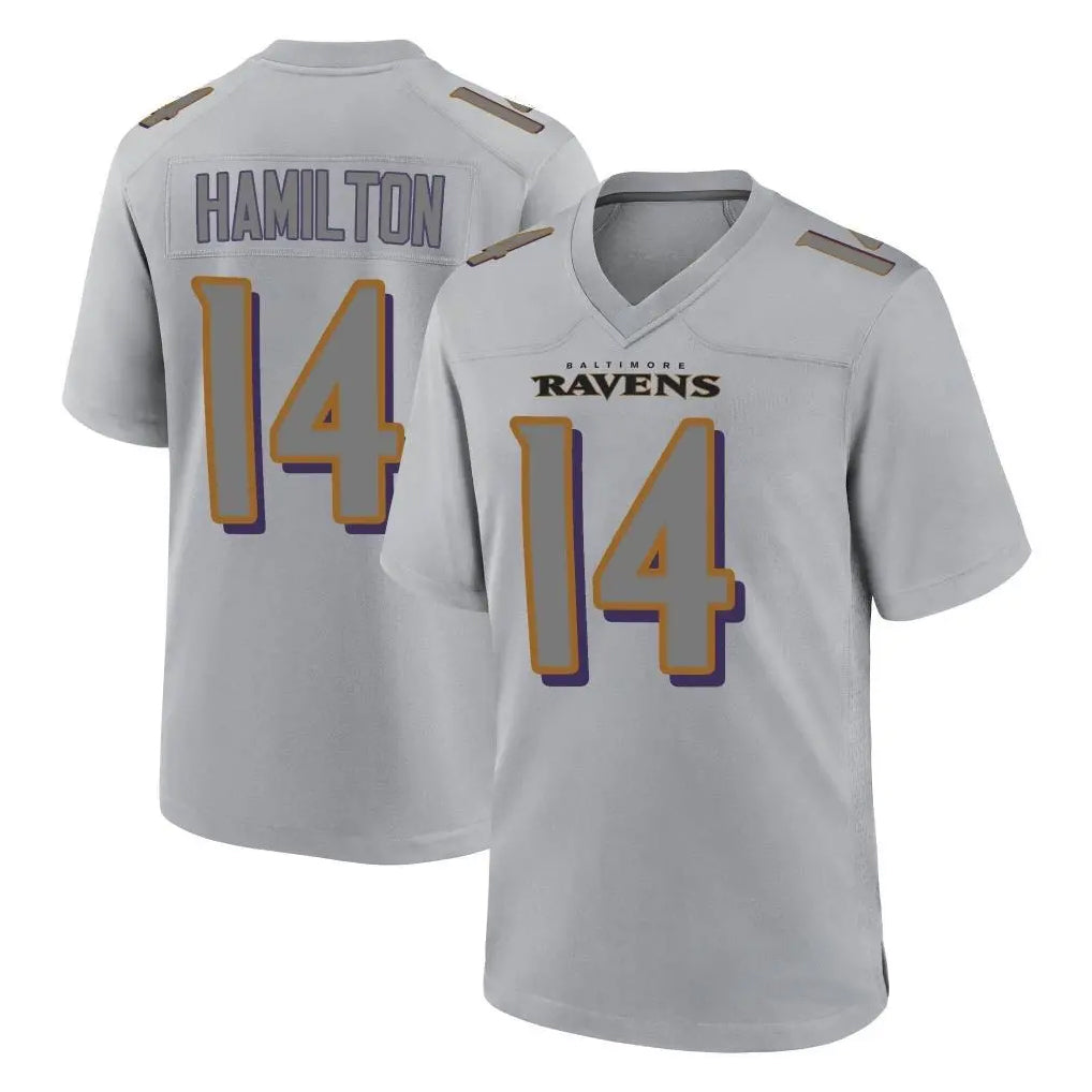Pouc B.Ravens #14 Kyle Hamilton Player Gray Replica Limited Stitched Jerseys