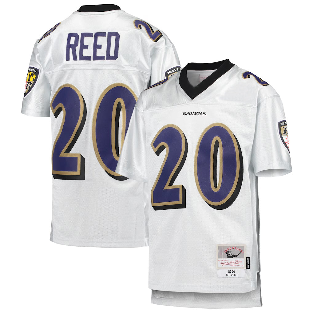 Pouc B.Ravens #20 Ed Reed Player White Mitchell & Ness Platinum Legacy Limtied Football Jerseys