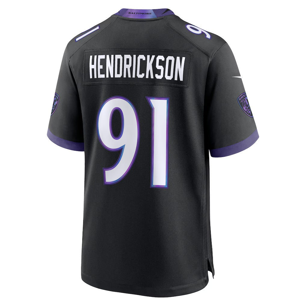 Pouc B.Ravens #91 Trey Hendrickson Black Alternate Game Stitched Jerseys