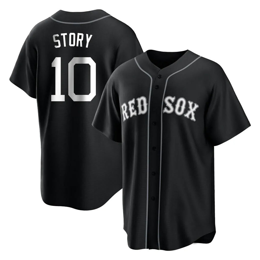 Pouc B.Red Sox #10 Trevor Story Player Black Home Game Stitched Jerseys