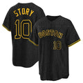 Pouc B.Red Sox #10 Trevor Story Player Black Snake Skin City Home Game Stitched Jerseys