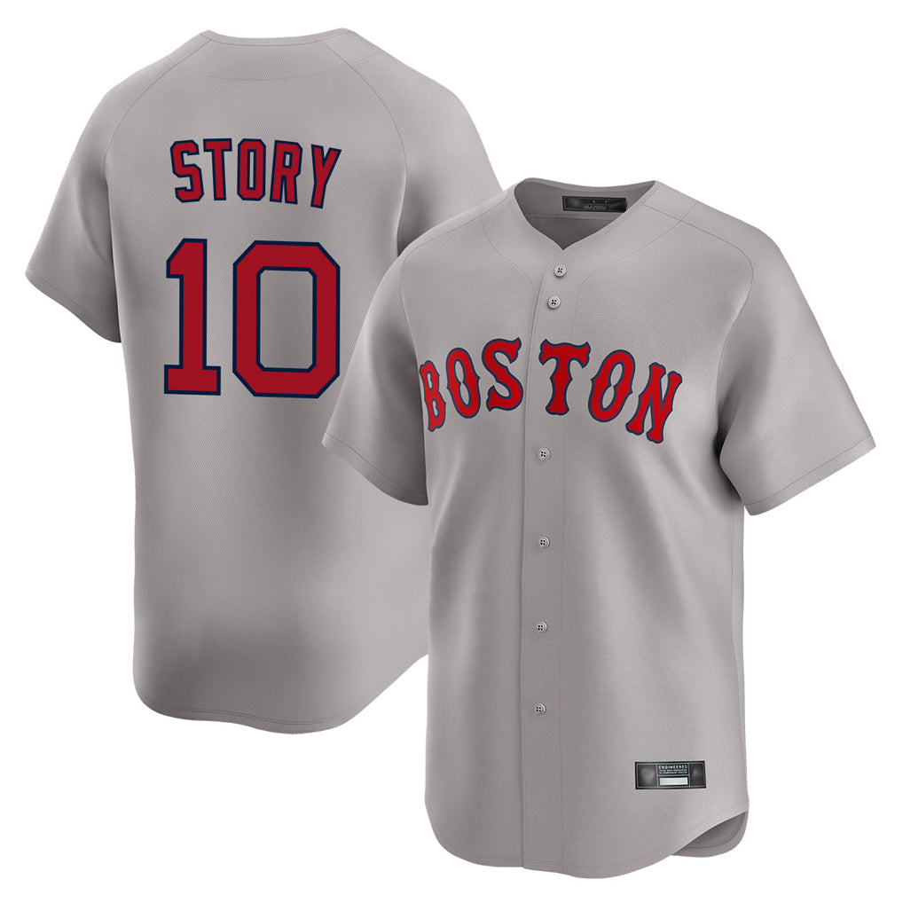 Pouc B.Red Sox #10 Trevor Story Player Gray Road Limited Home Game Stitched Jerseys