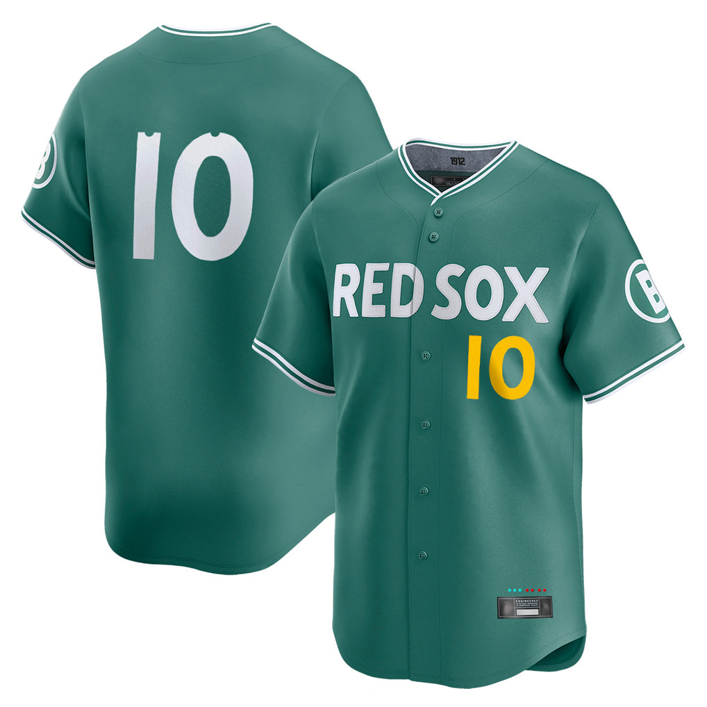 Pouc B.Red Sox #10 Trevor Story Player Green City Connect Limited Home Game Stitched Jerseys