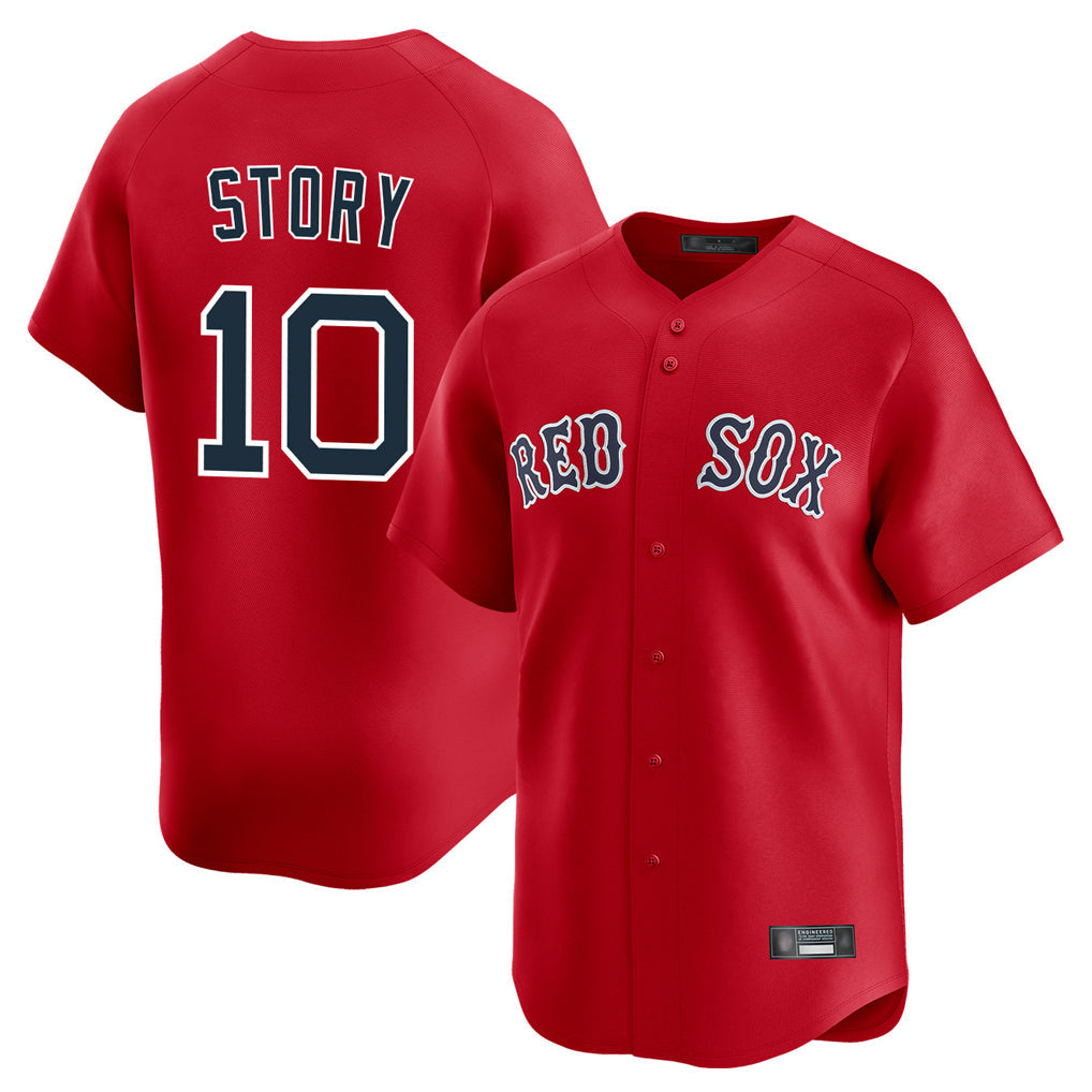 Pouc B.Red Sox #10 Trevor Story Player Red Limited Home Game Stitched Jerseys