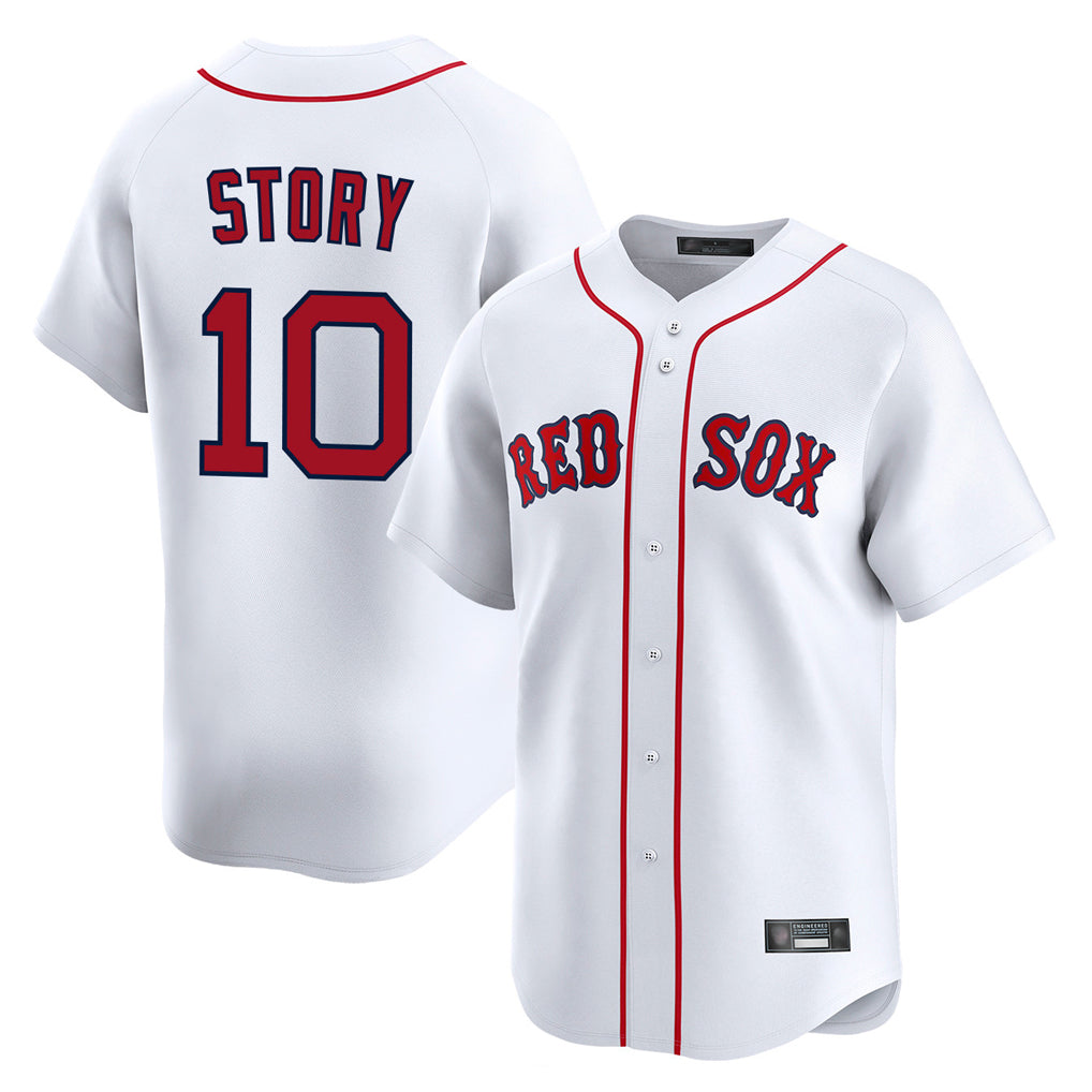 Pouc B.Red Sox #10 Trevor Story Player White Limited Home Game Stitched Jerseys