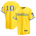 Pouc B.Red Sox #10 Trevor Story Player Yellow Home Game Stitched Jerseys