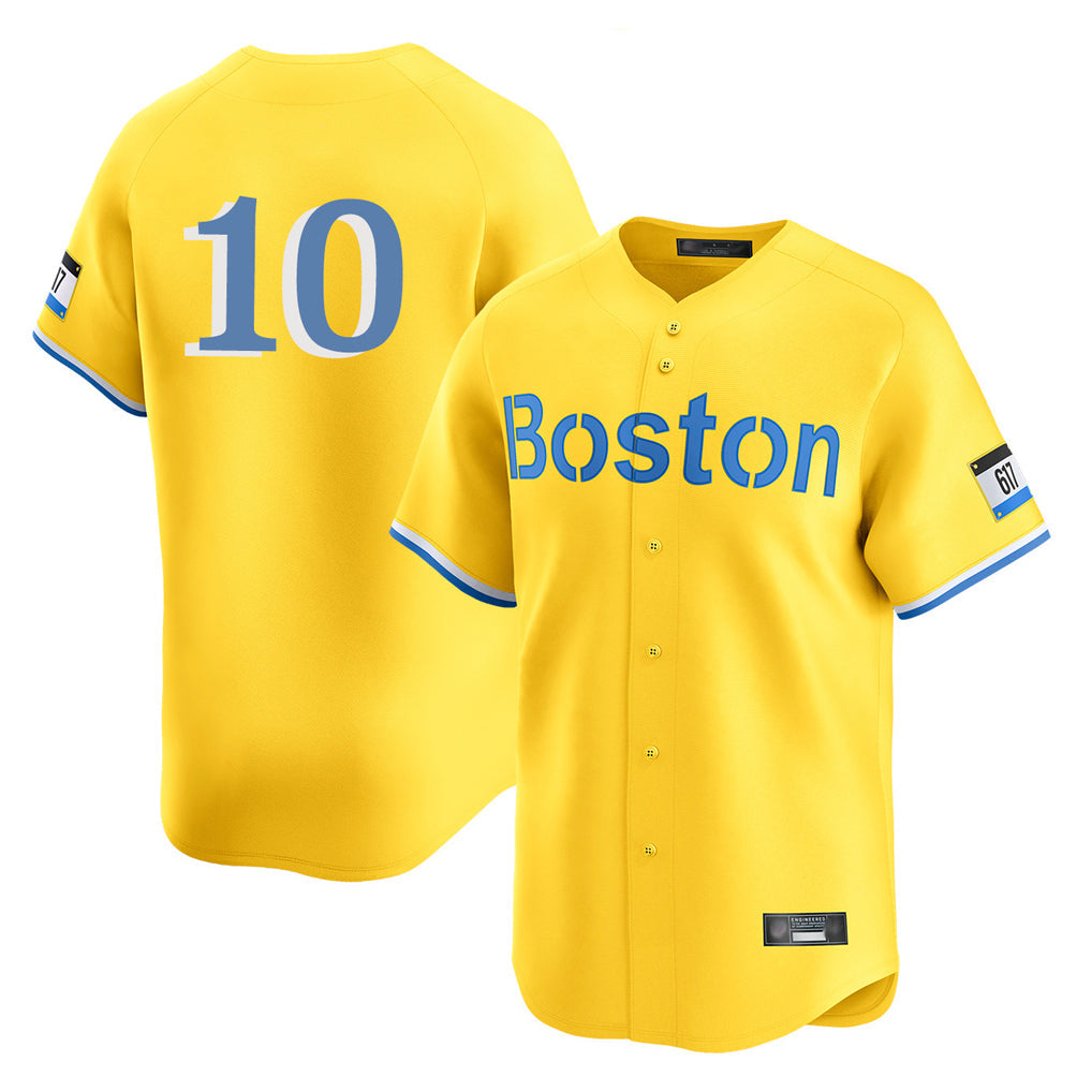 Pouc B.Red Sox #10 Trevor Story Player Yellow Limited Home Game Stitched Jerseys