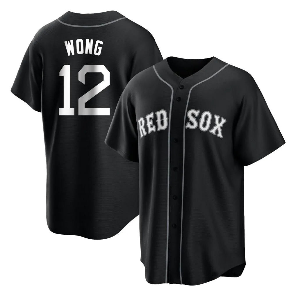 Pouc B.Red Sox #12 Connor Wong Player Black Home Game Stitched Jerseys
