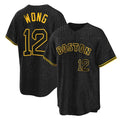 Pouc B.Red Sox #12 Connor Wong Player Black Snake Skin City Home Game Stitched Jerseys