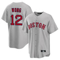 Pouc B.Red Sox #12 Connor Wong Player Gray Road Home Game Stitched Jerseys