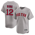 Pouc B.Red Sox #12 Connor Wong Player Gray Road Limited Home Game Stitched Jerseys