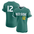 Pouc B.Red Sox #12 Connor Wong Player Green City Connect Limited Elite Home Game Stitched Jerseys