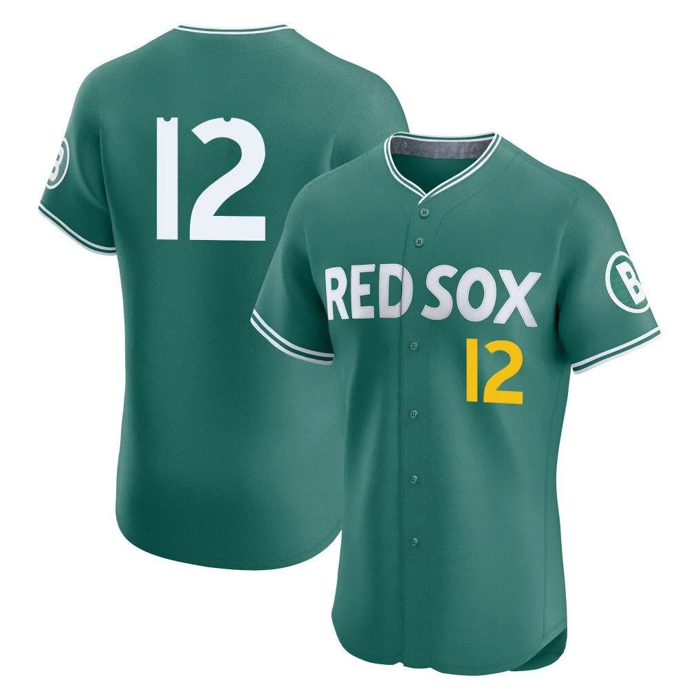 Pouc B.Red Sox #12 Connor Wong Player Green City Connect Limited Elite Home Game Stitched Jerseys