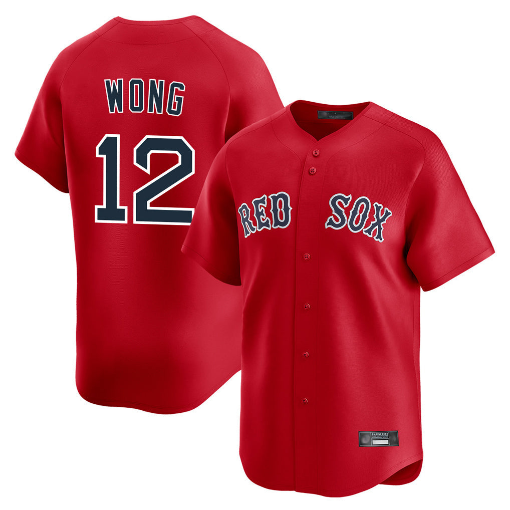 Pouc B.Red Sox #12 Connor Wong Player Red Limited Home Game Stitched Jerseys