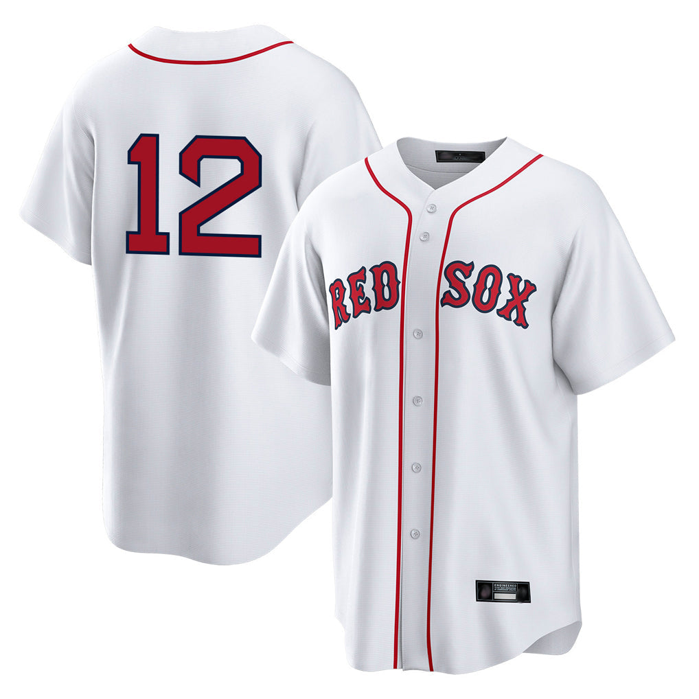 Pouc B.Red Sox #12 Connor Wong Player White Home Game Stitched Jerseys