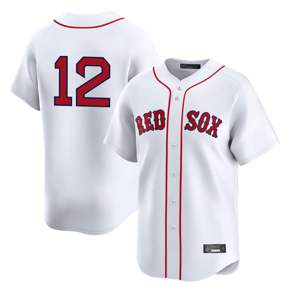 Pouc B.Red Sox #12 Connor Wong Player White Limited Home Game Stitched Jerseys