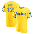 Pouc B.Red Sox #12 Connor Wong Player Yellow Limited Elite Home Game Stitched Jerseys
