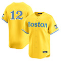 Pouc B.Red Sox #12 Connor Wong Player Yellow Limited Home Game Stitched Jerseys