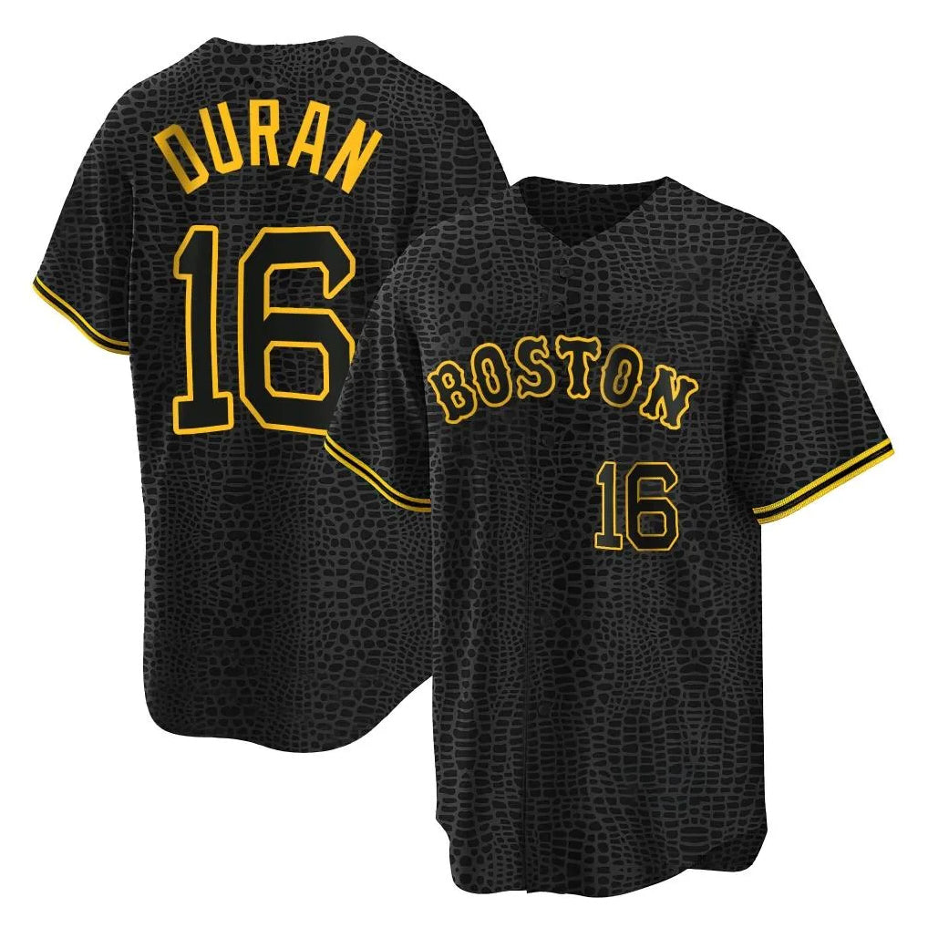 Pouc B.Red Sox #16 Jarren Duran Player Black Snake Skin City Home Game Stitched Jerseys