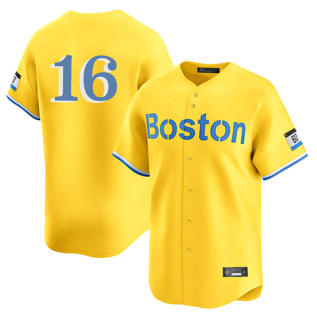 Pouc B.Red Sox #16 Jarren Duran Player Yellow Limited Home Game Stitched Jersey