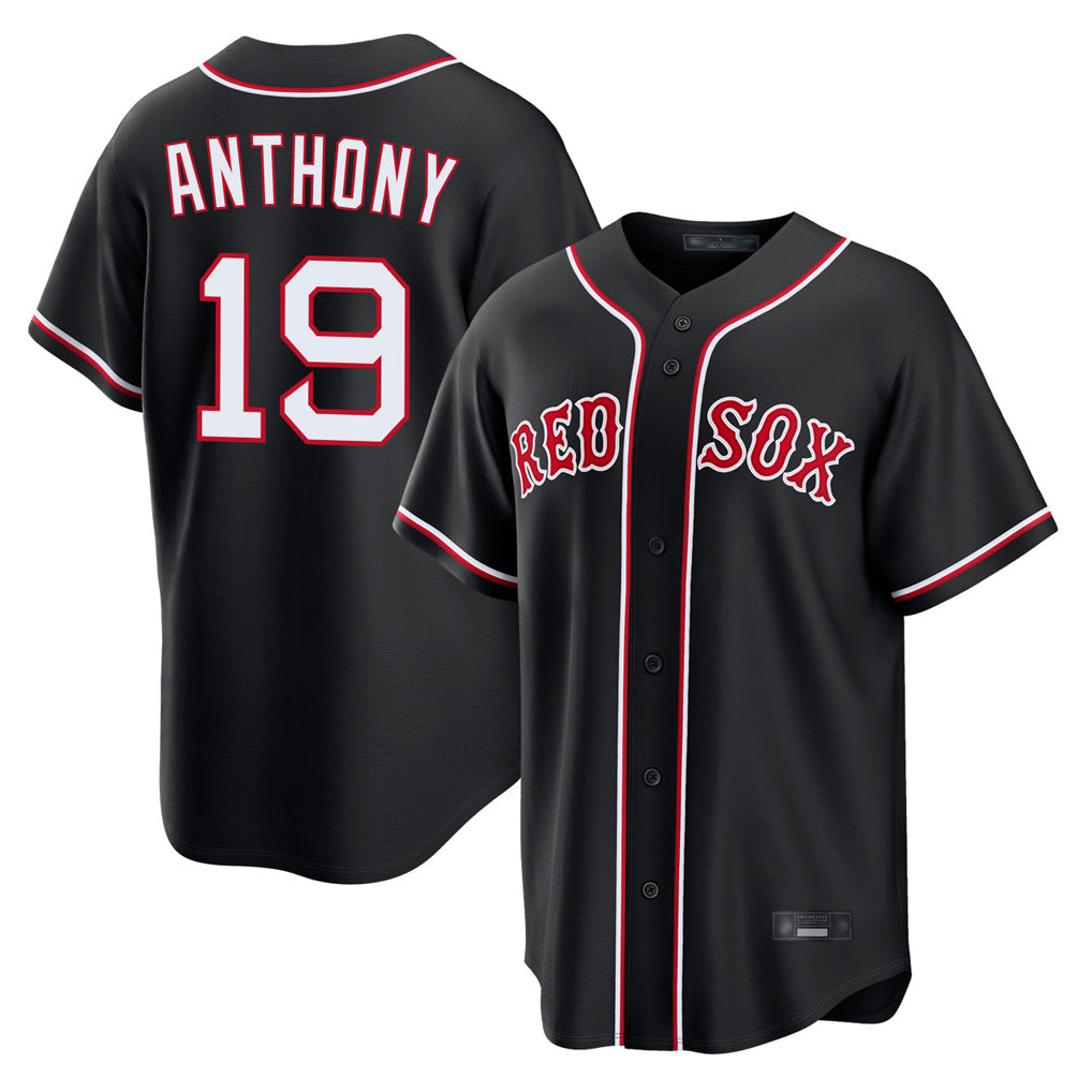 Pouc B.Red Sox #19 Roman Anthony Player Black Out Home Game Stitched Jerseys