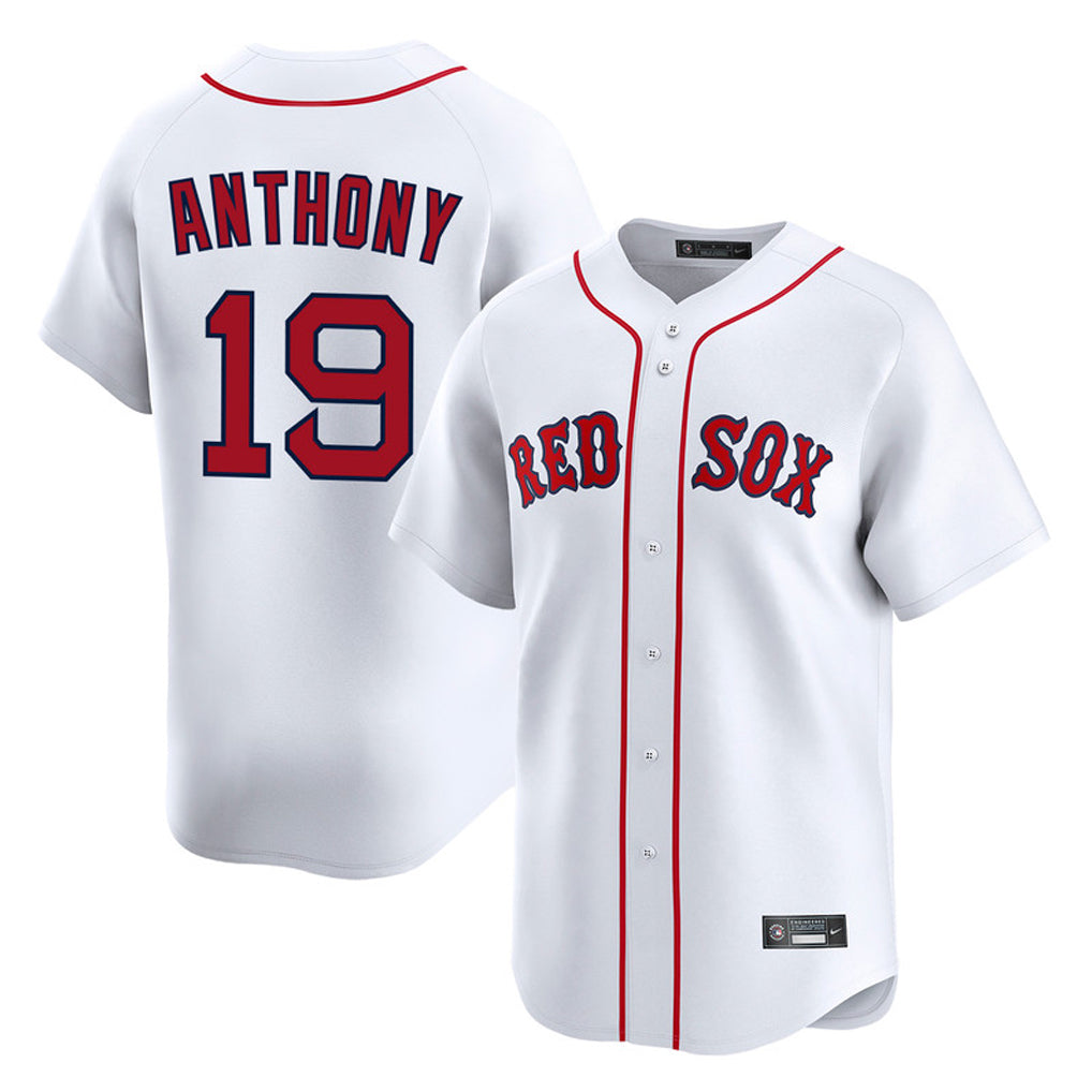 Pouc B.Red Sox #19 Roman Anthony Player White Limited Home Game Stitched Jerseys