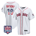 Pouc B.Red Sox #19 Roman Anthony Player White USA 250 Fourth of July Home Game Stitched Jerseys