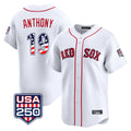 Pouc B.Red Sox #19 Roman Anthony Player White USA 250 Fourth of July Limited Home Game Stitched Jerseys