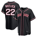 Pouc B.Red Sox #22 Garrett Whitlock Player Black Out Home Game Stitched Jerseys