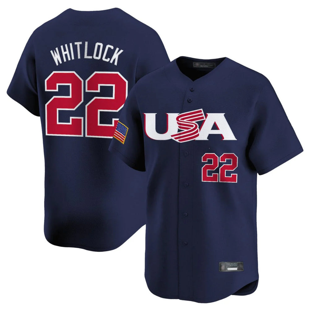 Pouc B.Red Sox #22 Garrett Whitlock Player Navy USA World Classic Home Game Stitched Jerseys