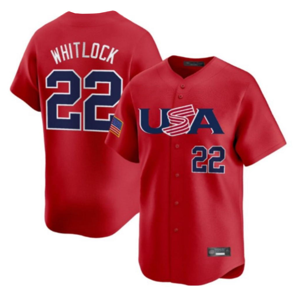 Pouc B.Red Sox #22 Garrett Whitlock Player Red USA World Classic Home Game Stitched Jerseys