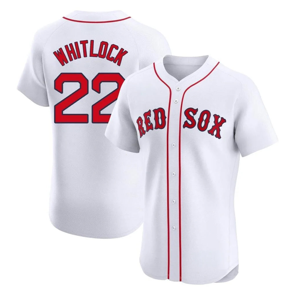 Pouc B.Red Sox #22 Garrett Whitlock Player White Limited Elite Home Game Stitched Jerseys