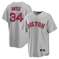 Pouc B.Red Sox #34 David Ortiz Player Gray Road Home Game Stitched Jerseys