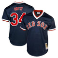 Pouc B.Red Sox #34 David Ortiz Player Navy Cooperstown Collection Mesh T-shirt Home Stitched Jerseys
