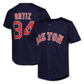 Pouc B.Red Sox #34 David Ortiz Player Navy Mitchell & Ness Cooperstown Collection Mesh Home Stitched Jerseys