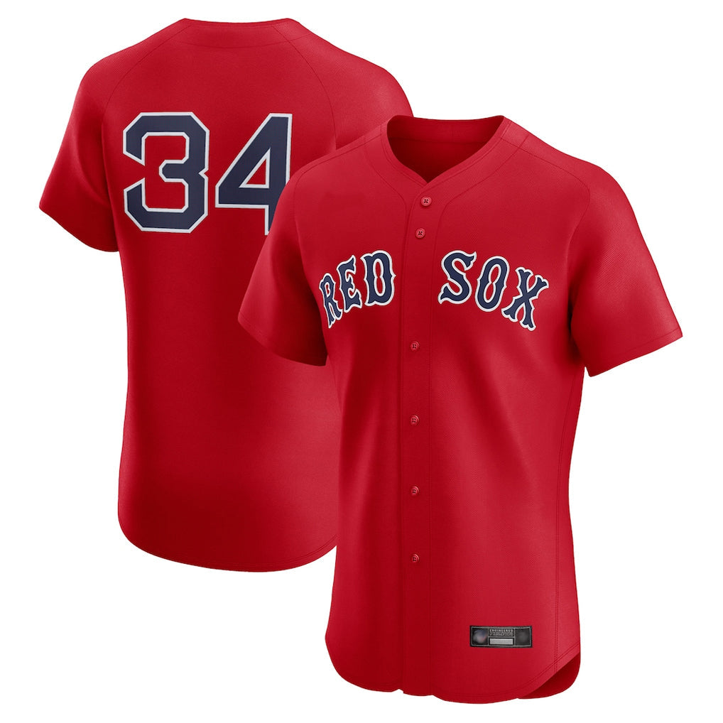 Pouc B.Red Sox #34 David Ortiz Player Red Limited Elite Home Game Stitched Jerseys